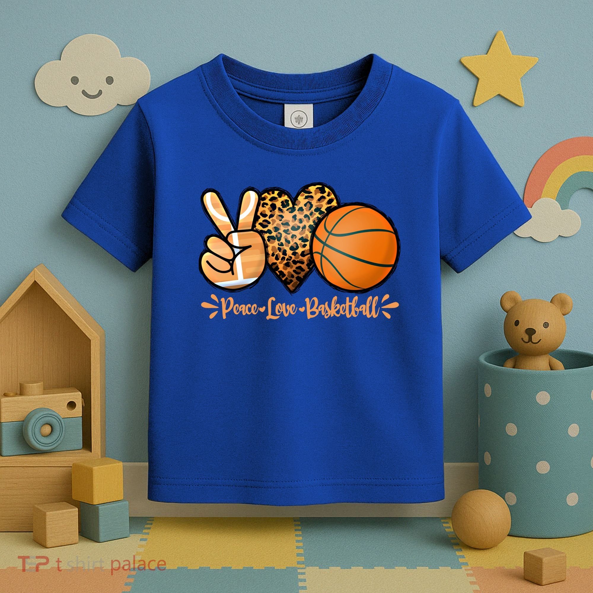 Basketball Peace Love Basketball Mom Game Day Outfit Gift Toddler T-Shirt