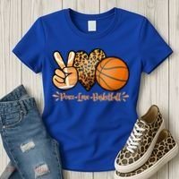 Basketball Peace Love Basketball Mom Game Day Outfit Gift Women's T-Shirt thumb 3