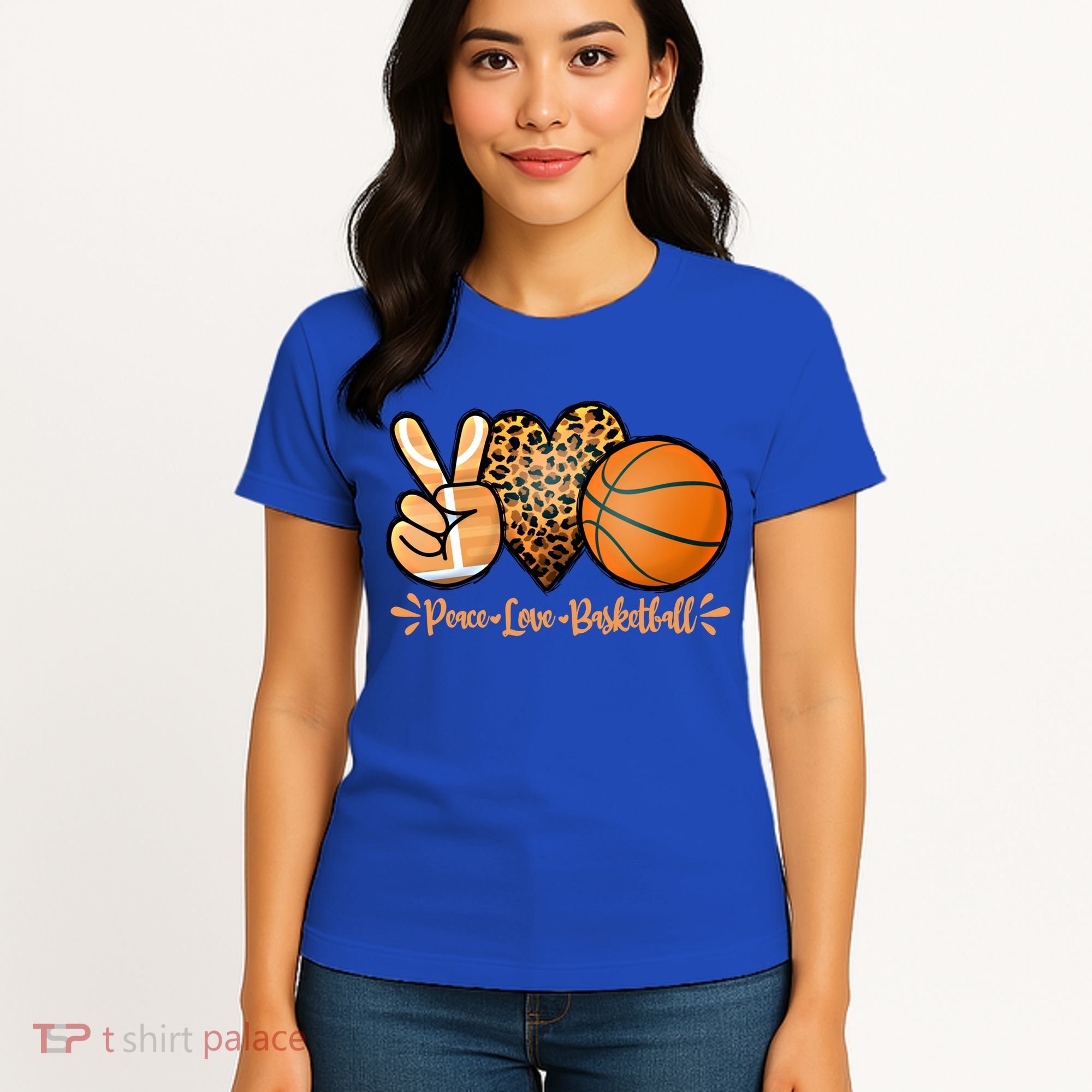 Basketball Peace Love Basketball Mom Game Day Outfit Gift Women's T-Shirt