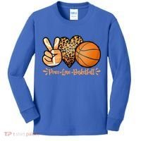 Basketball Peace Love Basketball Mom Game Day Outfit Gift Kids Long Sleeve Shirt thumb 0