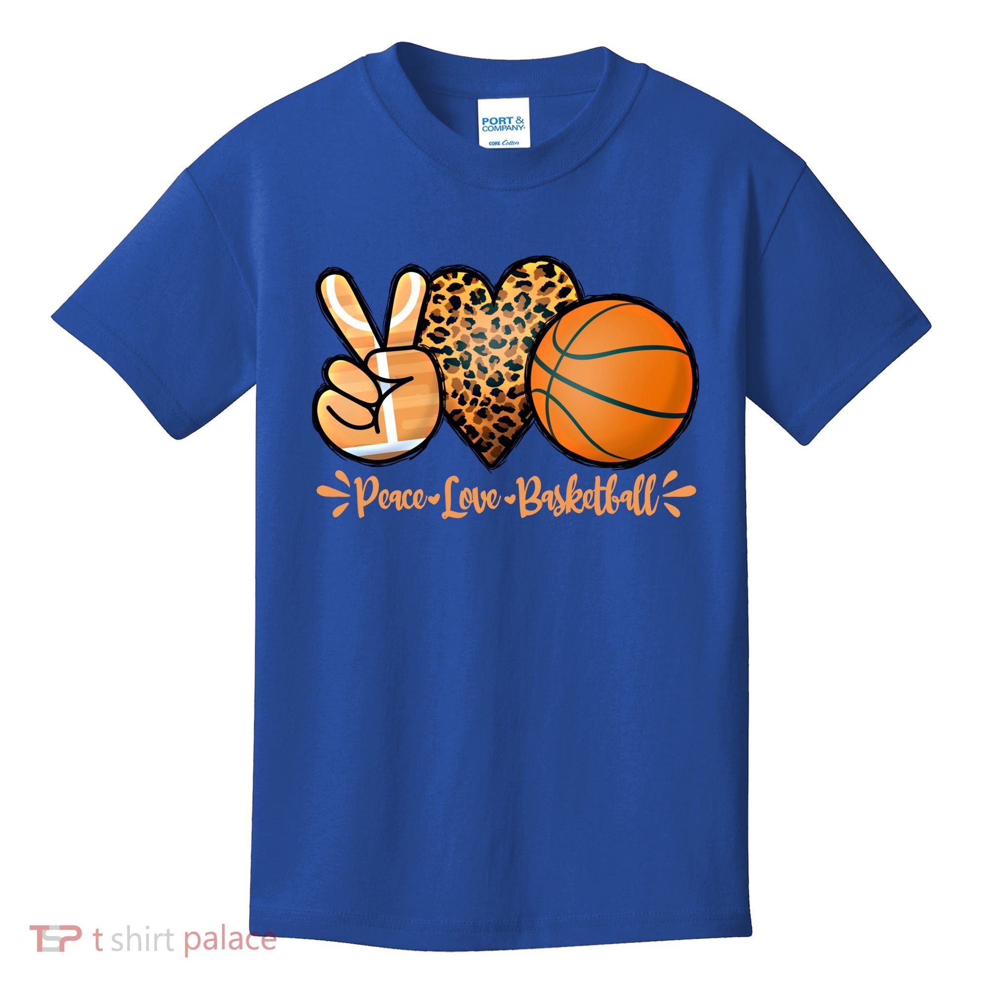 Basketball Peace Love Basketball Mom Game Day Outfit Gift Kids T-Shirt