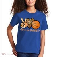 Basketball Peace Love Basketball Mom Game Day Outfit Gift Kids T-Shirt thumb 2