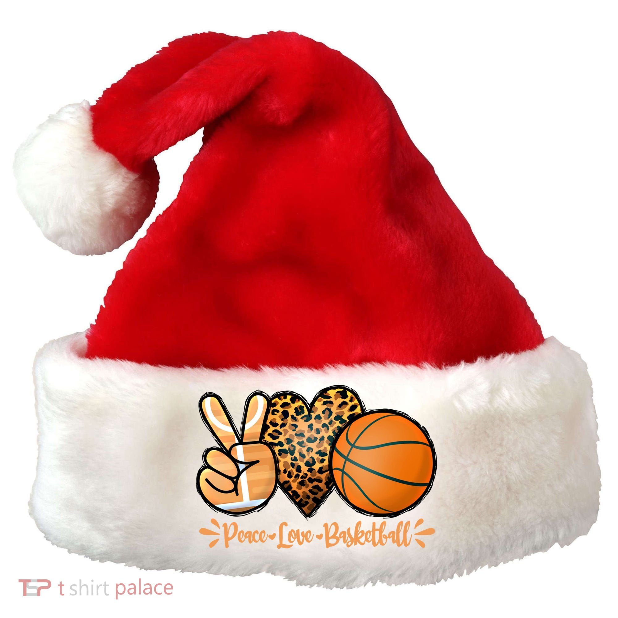 Basketball Peace Love Basketball Mom Game Day Outfit Gift Santa Hat