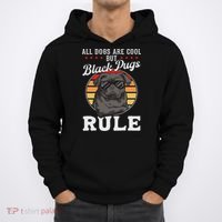 Black Pug Lovers Black Pugs Rule Funny Black Pug Hoodie thumb 0