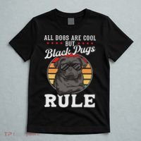 Black Pug Lovers Black Pugs Rule Funny Black Pug T-Shirt thumb 5