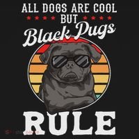 Black Pug Lovers Black Pugs Rule Funny Black Pug Coaster thumb 2
