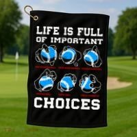 Baseball Pitcher Life Choices Ball Sport Lover Great Gift Golf Towel thumb 1