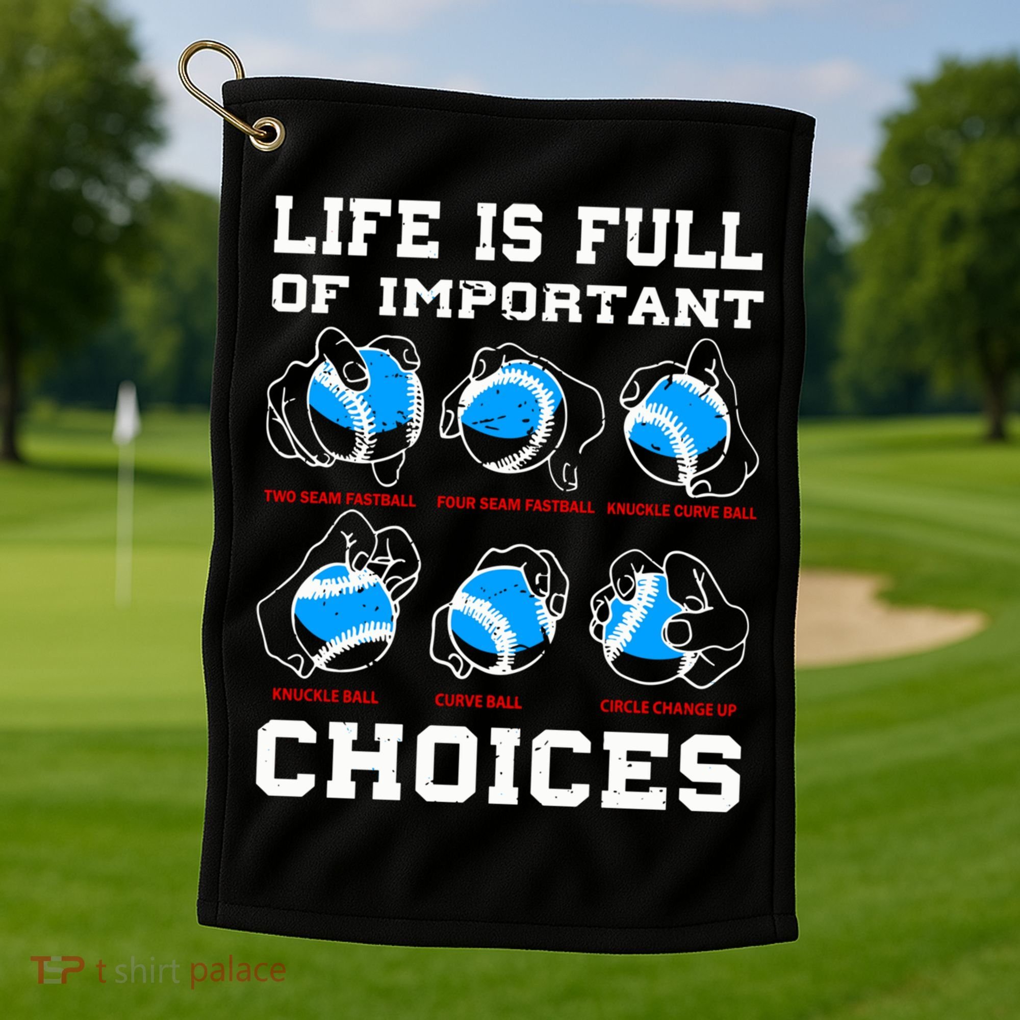 Baseball Pitcher Life Choices Ball Sport Lover Great Gift Golf Towel