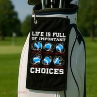 Baseball Pitcher Life Choices Ball Sport Lover Great Gift Golf Towel thumb 2