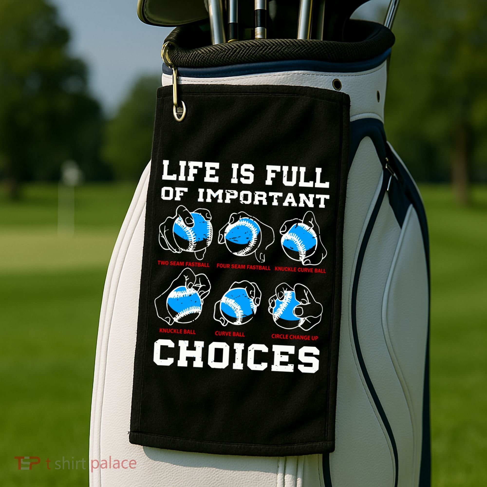 Baseball Pitcher Life Choices Ball Sport Lover Great Gift Golf Towel