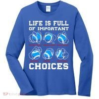 Baseball Pitcher Life Choices Ball Sport Lover Great Gift Women's Long Sleeve Shirt thumb 0