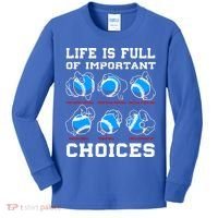Baseball Pitcher Life Choices Ball Sport Lover Great Gift Kids Long Sleeve Shirt thumb 0