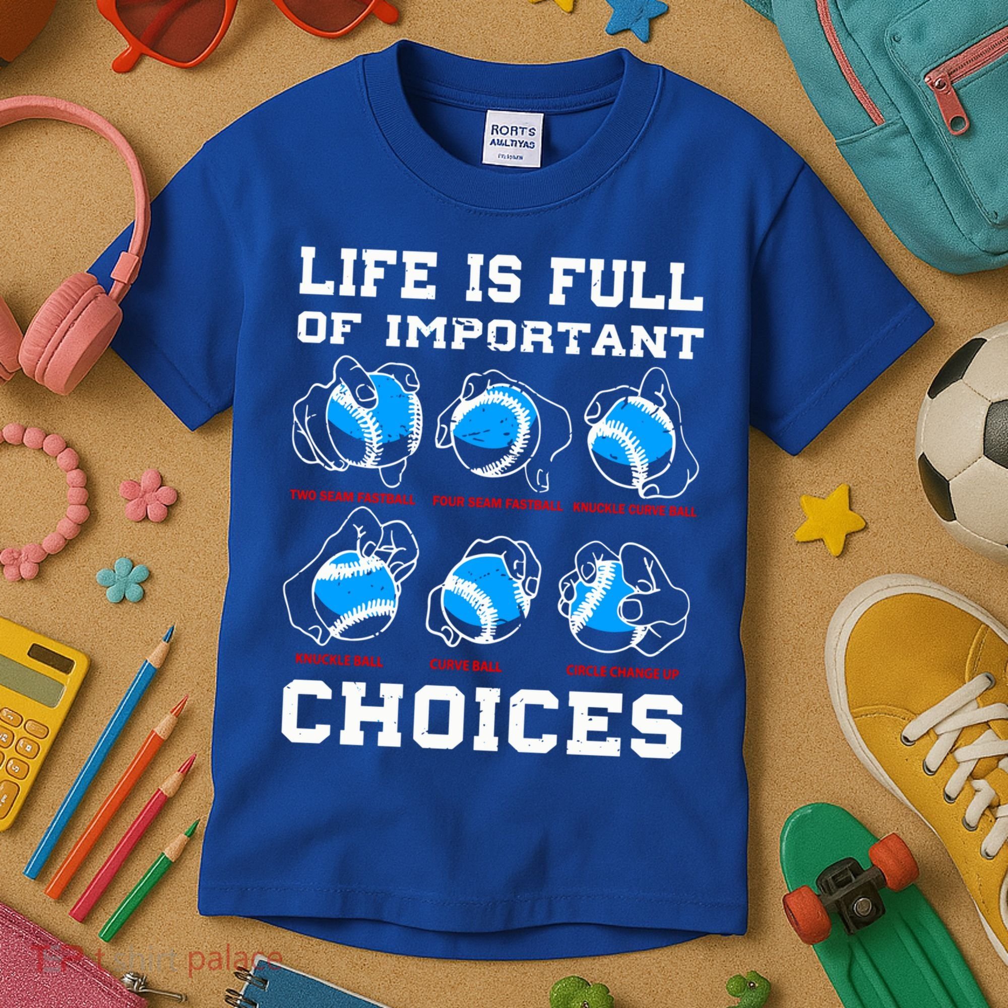 Baseball Pitcher Life Choices Ball Sport Lover Great Gift Kids T-Shirt
