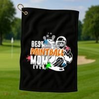 Best Paintball Mom Ever Ball Funny Mothers Day Gift Golf Towel thumb 1