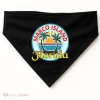 Beach Please Marco Island Florida Beach Holiday Funny Gift USA-Made Doggie Bandana thumb 0