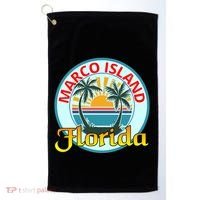 Beach Please Marco Island Florida Beach Holiday Funny Gift Golf Towel thumb 0