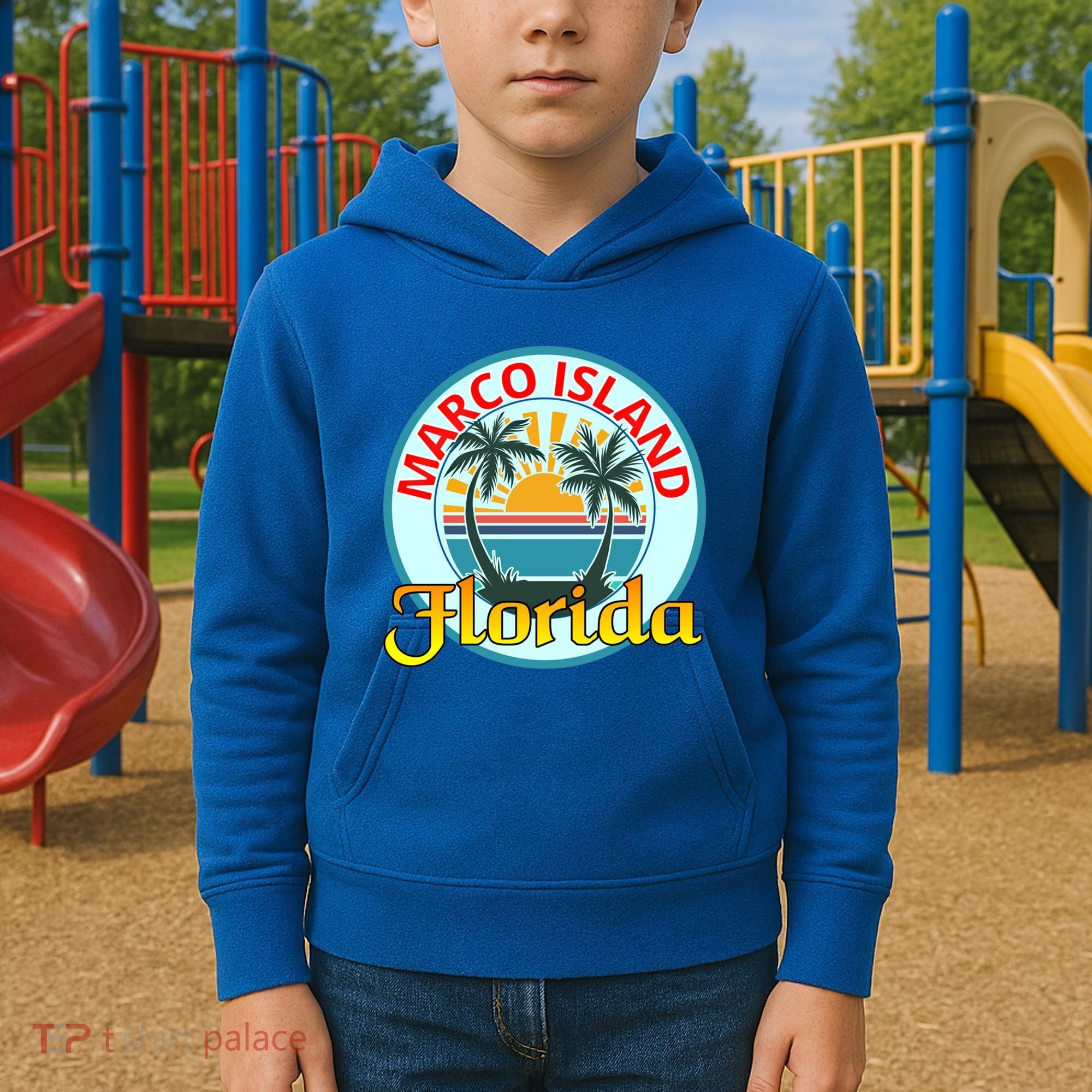 Beach Please Marco Island Florida Beach Holiday Funny Gift Kids Hoodie