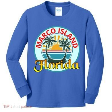 Beach Please Marco Island Florida Beach Holiday Funny Gift Kids Long Sleeve Shirt
