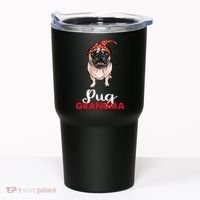 Best Pug Mom Ever With Bandana Pug Dog Pug Grandma Tumbler thumb 0