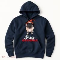 Best Pug Mom Ever With Bandana Pug Dog Pug Grandma Hoodie thumb 0