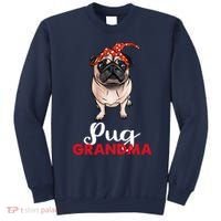 Best Pug Mom Ever With Bandana Pug Dog Pug Grandma Sweatshirt thumb 0