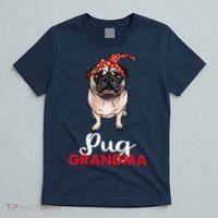 Best Pug Mom Ever With Bandana Pug Dog Pug Grandma T-Shirt thumb 5