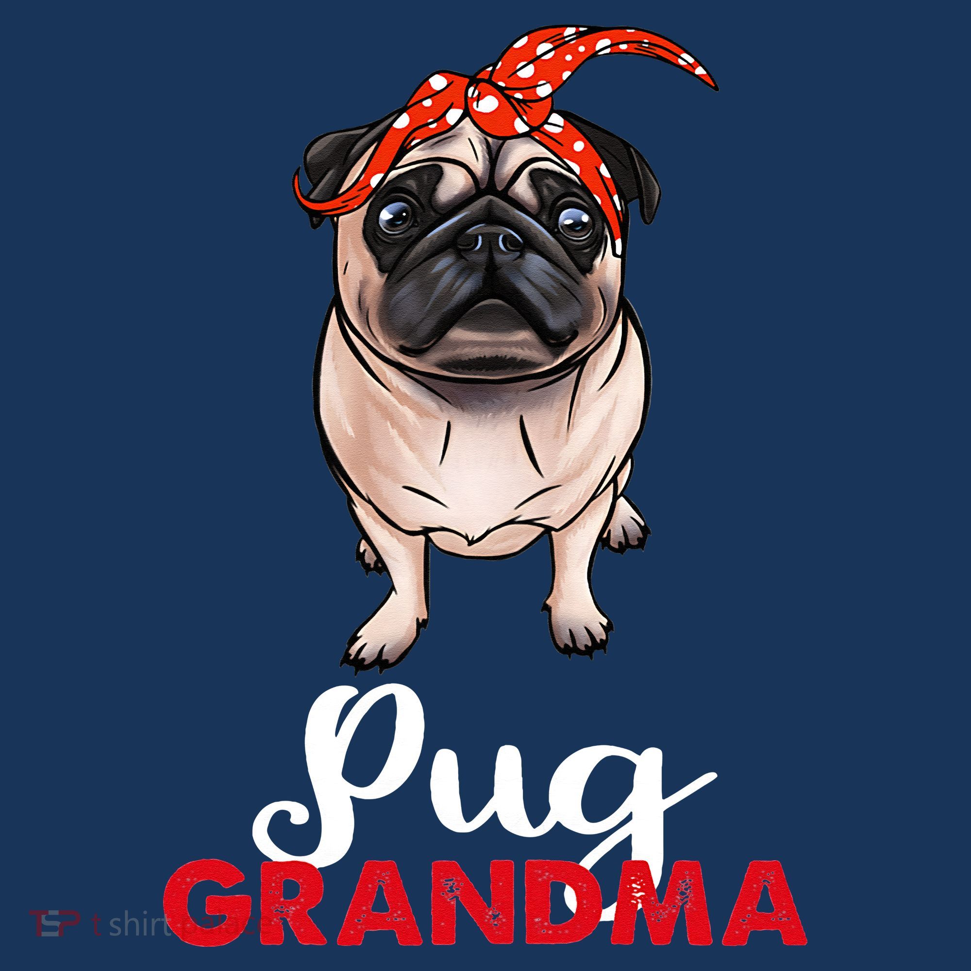 Best Pug Mom Ever With Bandana Pug Dog Pug Grandma Women's Hoodie