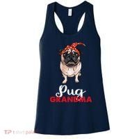 Best Pug Mom Ever With Bandana Pug Dog Pug Grandma Women's Tank Top thumb 0