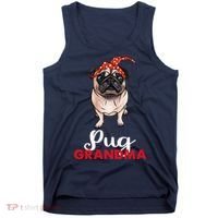 Best Pug Mom Ever With Bandana Pug Dog Pug Grandma Tank Top thumb 0