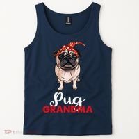 Best Pug Mom Ever With Bandana Pug Dog Pug Grandma Tank Top thumb 2