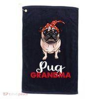 Best Pug Mom Ever With Bandana Pug Dog Pug Grandma Golf Towel thumb 0