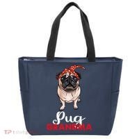 Best Pug Mom Ever With Bandana Pug Dog Pug Grandma Tote Bag thumb 0