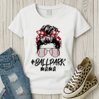 Ball Park Mama. Baseball Softball MotherS Day Ideas For Mom Women's T-Shirt thumb 3