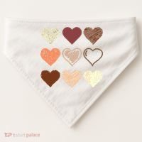 Black Pride Melanin Skin Tone Hearts Black History Month USA-Made Doggie Bandana thumb 0