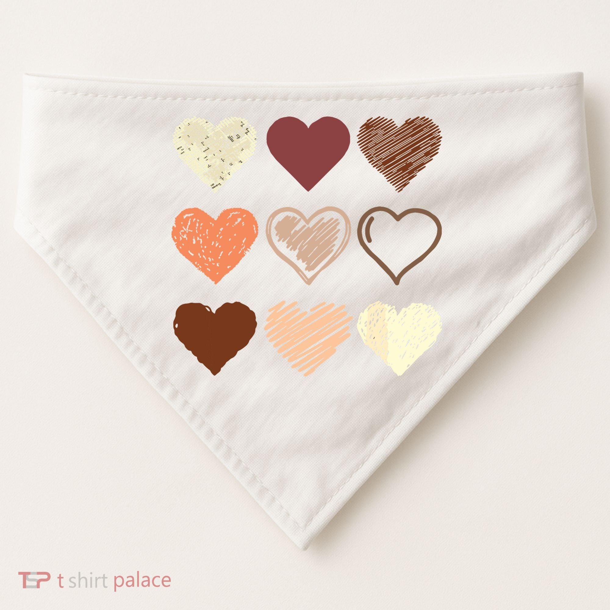 Black Pride Melanin Skin Tone Hearts Black History Month USA-Made Doggie Bandana