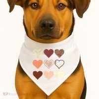 Black Pride Melanin Skin Tone Hearts Black History Month USA-Made Doggie Bandana thumb 1