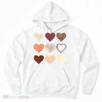 Black Pride Melanin Skin Tone Hearts Black History Month Hoodie thumb 0
