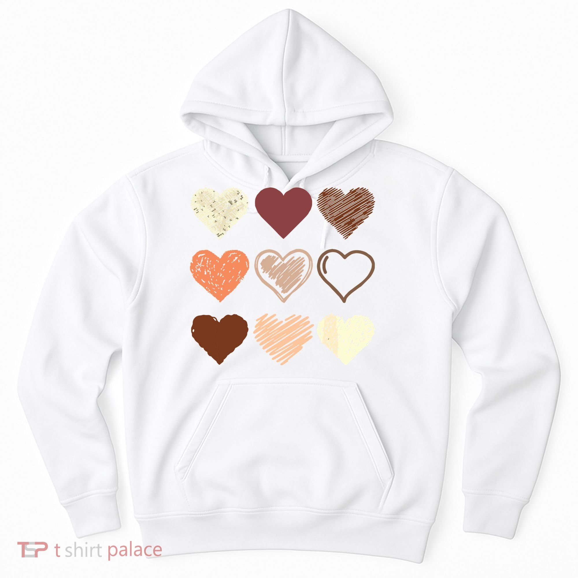 Black Pride Melanin Skin Tone Hearts Black History Month Hoodie
