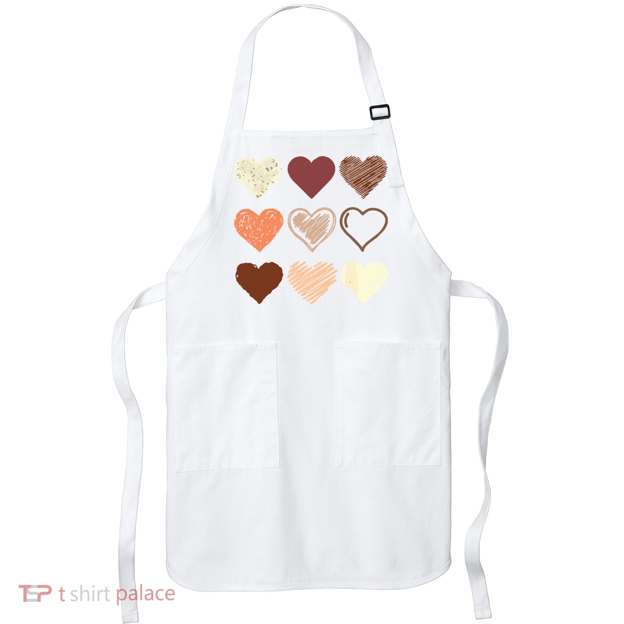 Black Pride Melanin Skin Tone Hearts Black History Month Apron