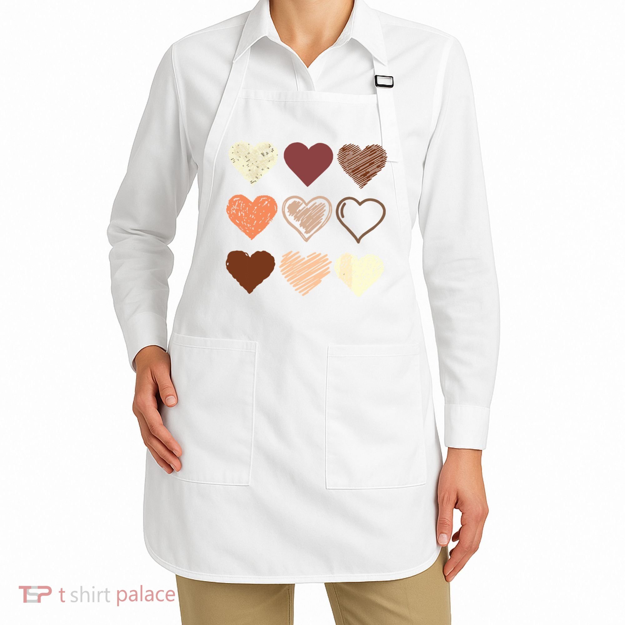 Black Pride Melanin Skin Tone Hearts Black History Month Apron