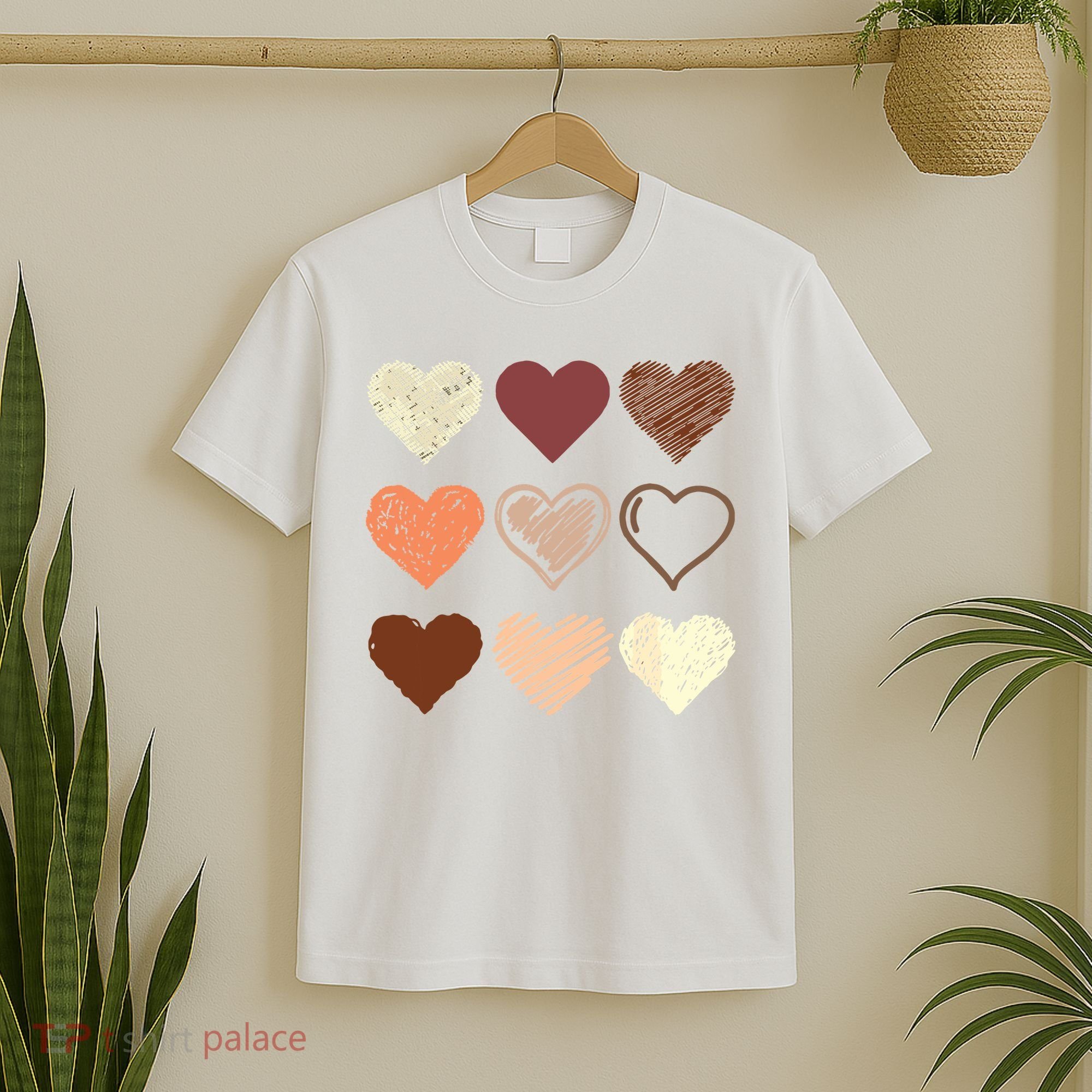 Black Pride Melanin Skin Tone Hearts Black History Month T-Shirt