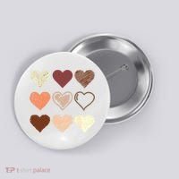 Black Pride Melanin Skin Tone Hearts Black History Month Button thumb 0