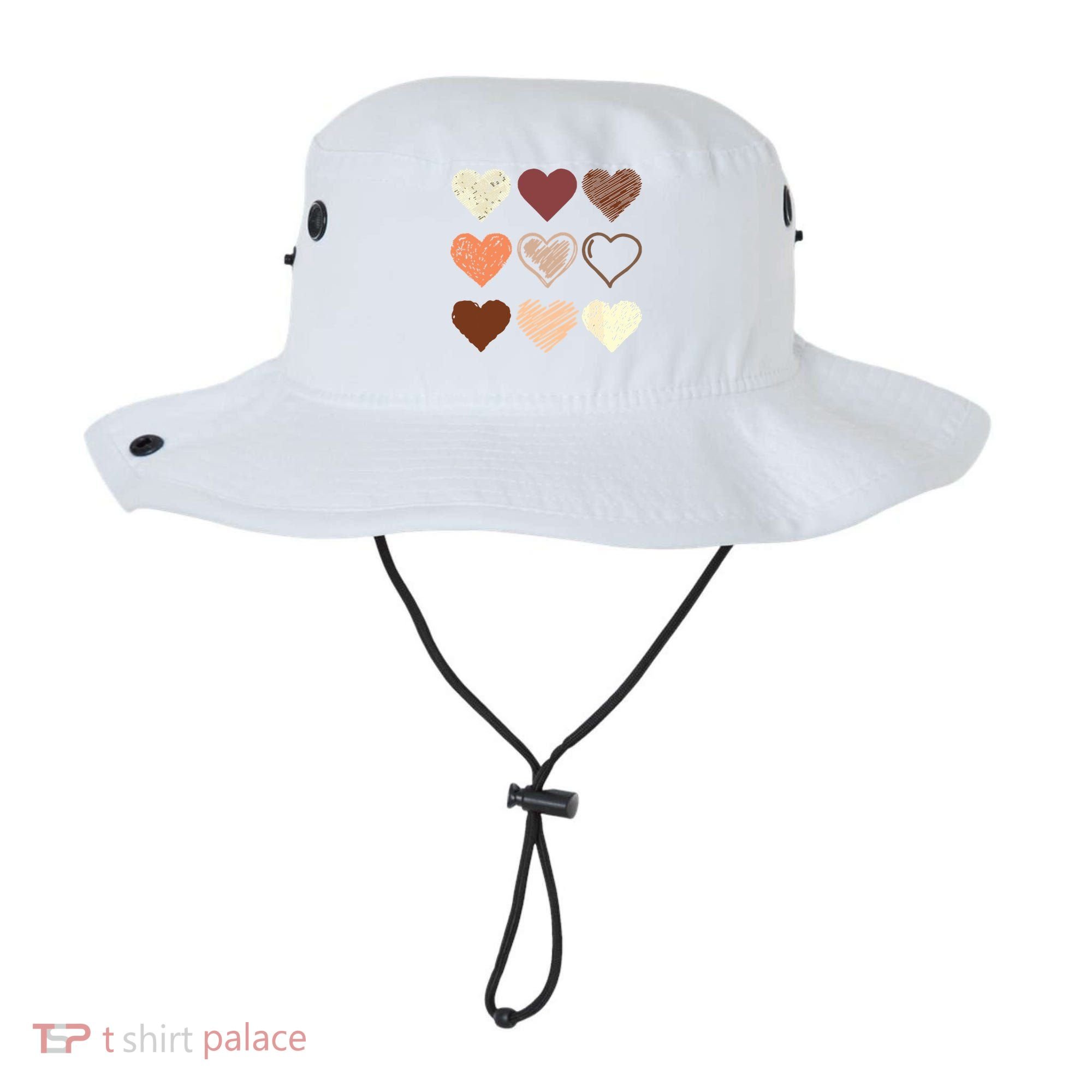 Black Pride Melanin Skin Tone Hearts Black History Month Bucket Hat