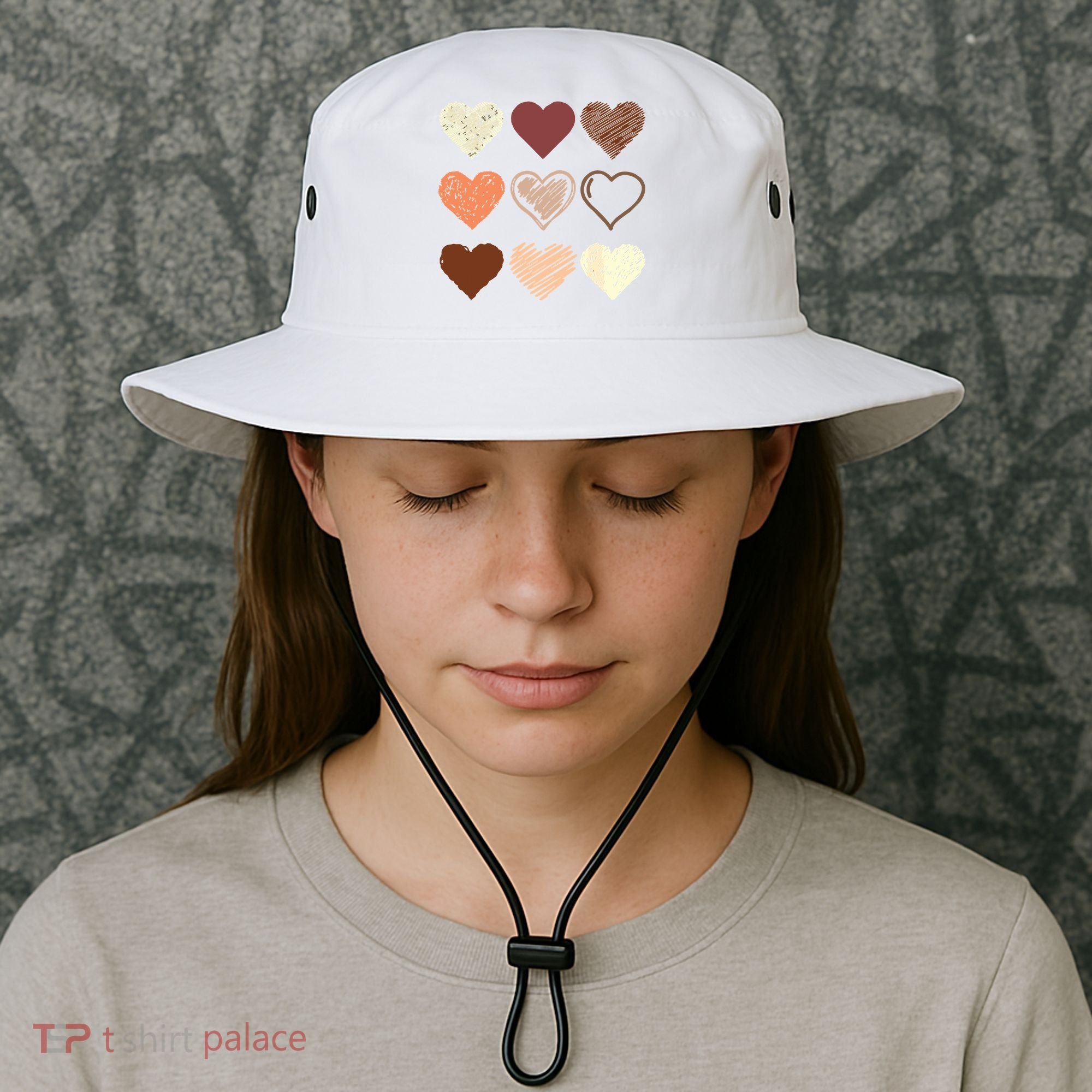 Black Pride Melanin Skin Tone Hearts Black History Month Bucket Hat