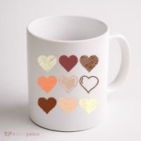 Black Pride Melanin Skin Tone Hearts Black History Month Coffee Mug thumb 1