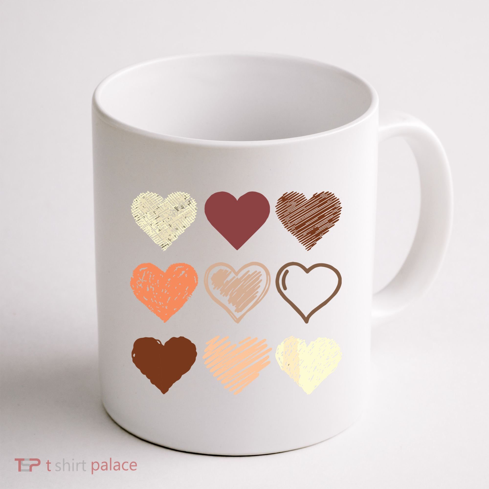Black Pride Melanin Skin Tone Hearts Black History Month Coffee Mug