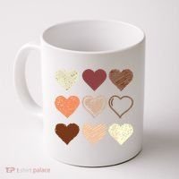 Black Pride Melanin Skin Tone Hearts Black History Month Coffee Mug thumb 0