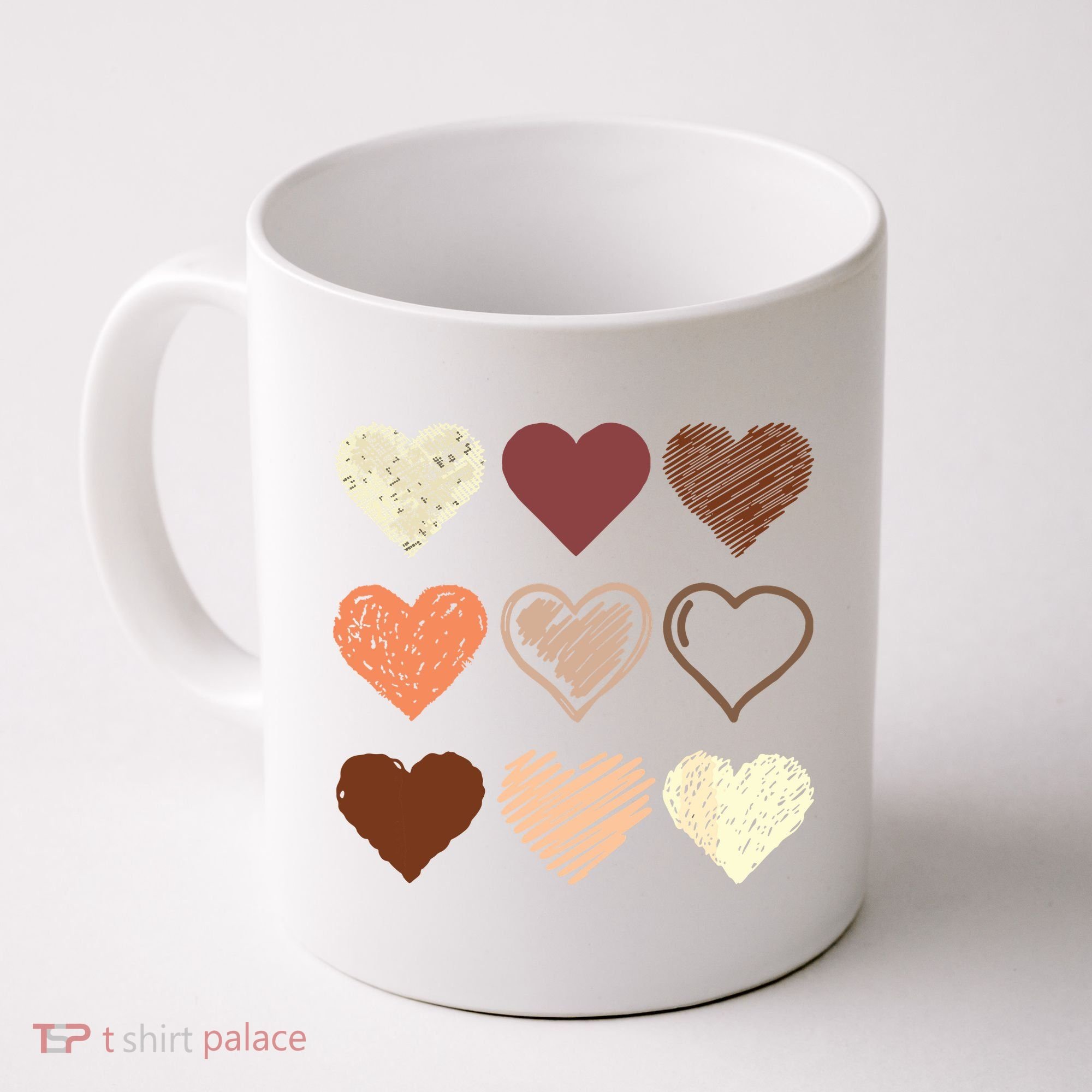 Black Pride Melanin Skin Tone Hearts Black History Month Coffee Mug