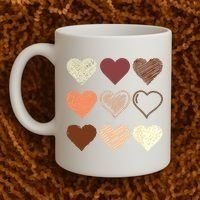 Black Pride Melanin Skin Tone Hearts Black History Month Coffee Mug thumb 2