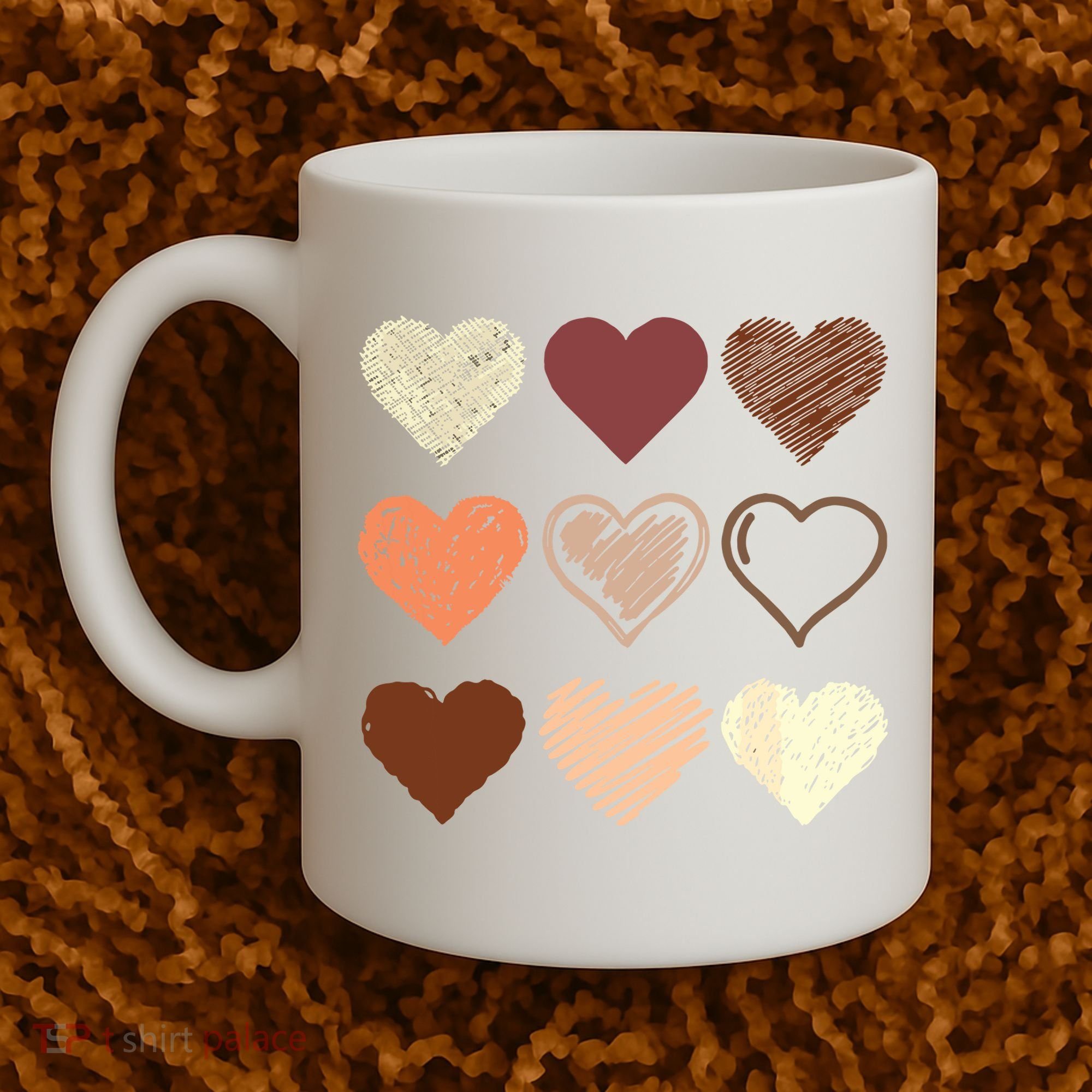 Black Pride Melanin Skin Tone Hearts Black History Month Coffee Mug